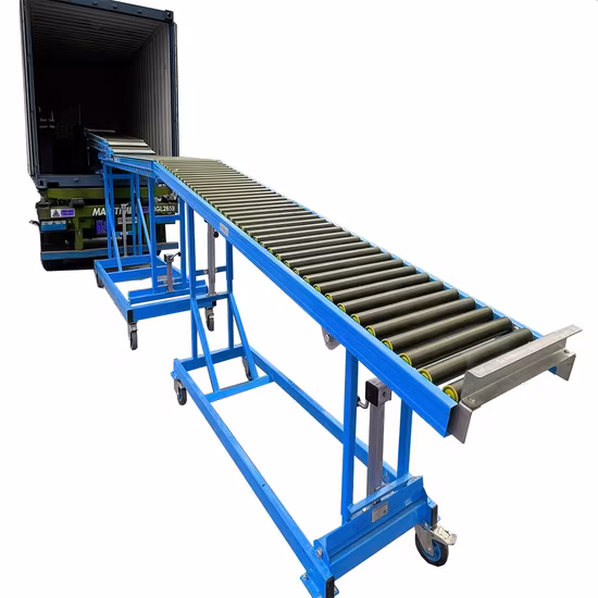 Telescopic Gravity Unloading Roller Conveyor System