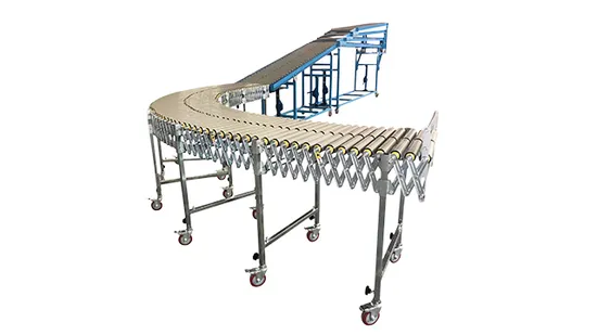 Telescopic Gravity Unloading Roller Conveyor System